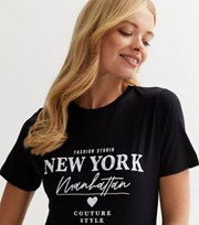 New Look Black Logo New York Oversized T-Shirt
